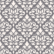 Scroll Damask Ptn Cream on Grey